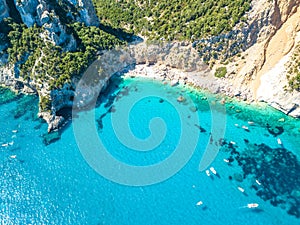 Cala Goloritze, Orosei Gulf, East Sardinia, Italy. Aerial view photo