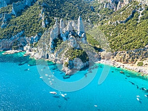 Cala Goloritze, Orosei Gulf, East Sardinia, Italy. Aerial view photo
