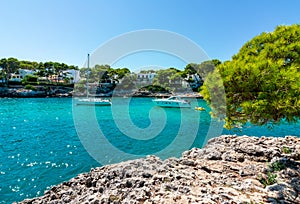 Cala Gran bay in Cala D`Or, Mallorca, Balearic islands, Spain