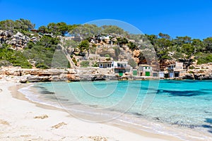 Cala Llombards - beautiful beach in bay of Mallorca, Spain photo