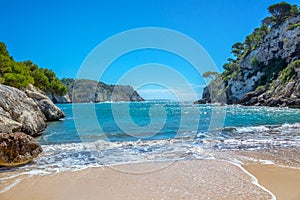 Cala Macarella beach in Menorca, Balearic islands Spain photo