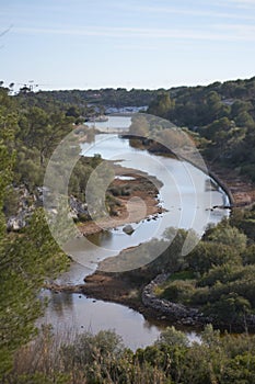 Cala Mondrago natural reserve park in majorca coast