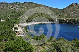 Cala Montjoi beach in Roses, Spain