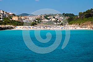 Cala Romantica town and the beach, Majorca, Spain