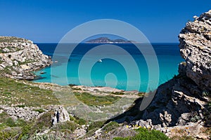 Cala Rossa Beach on Favignana Island, Italy