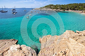 Cala Salada beach, Ibiza, Spain