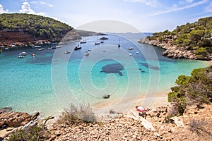 Cala Salada beach, Ibiza, Spain