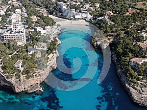 Cala Santany beach in the coast in Majorca