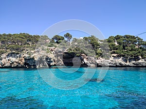 Cala Santany beach in the coast in Majorca