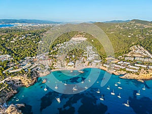 Ibiza beach. Cala Tarida beach, Ibiza. Spain. photo