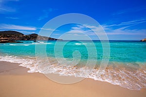 Cala Tarida in Ibiza beach at Balearic Islands