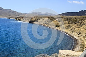 Cala Violeta beach in Isleta del Moro village in Almeria photo