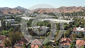 Calabasas, California USA. Business Area Buildings, Ascending Aerial View