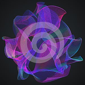 Calabi-Yau manifold. Structure of extra dimensions of space in String theory. 3D rendered illustration.