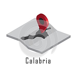 calabria map with map pointer. Vector illustration decorative design