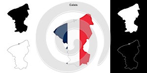 Calais outline map