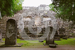 Mayan pyramids in Calakmul campeche mexico XIX photo