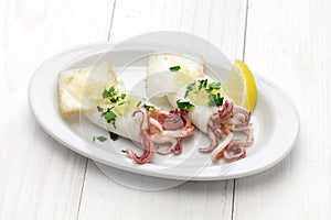 Calamari a la plancha, grilled squid photo