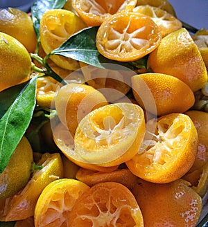 Calamondin oranges after being squeezed