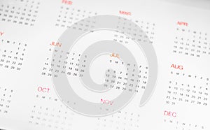 Calander with day & month