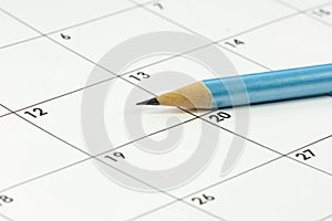 Calendar with a lead pencil