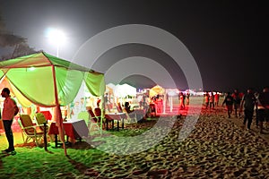 Nightlife at Calangute beach - Goa fun travel - India tourism