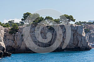 Calanque d`En-vau near Cassis, boat excursion to Calanques national park in Provence, France