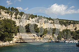 Calanque de Port-Miou near Cassis, boat excursion to Calanques national park in Provence, France