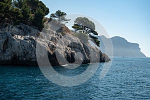 Calanque de Port-Miou near Cassis, boat excursion to Calanques national park in Provence, France