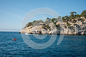 Calanque de Port-Miou near Cassis, boat excursion to Calanques national park in Provence, France