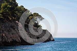 Calanque de Port Pin near Cassis, boat excursion to Calanques national park in Provence, France