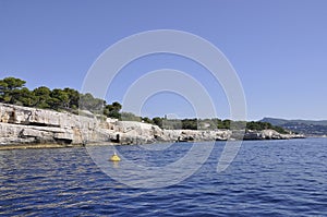 Calanques National Park view from the Bay area of Cassis on Cote D`Azur France