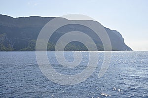 Calanques National Park view from the Bay area of Cassis on Cote D`Azur France