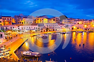 Calasfonts Cales Fonts Port sunset in Mahon at Balearics photo