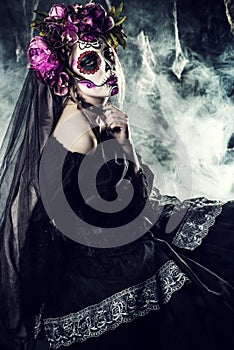 Calavera catrina in black photo