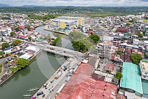 Calbayog City, Samar, Philippines - Aerial the Calbayog river and the downtown area