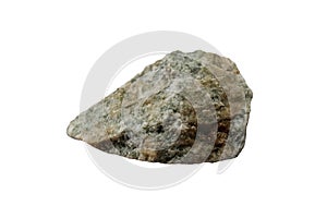 Calc-silicate rock isolated on white background.