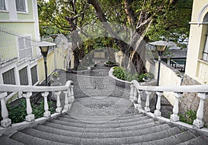 Calcada do carmo portuguese colonial alleyway in old taipa macau