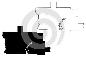 Calcasieu County, Louisiana U.S. county, United States of America, USA, U.S., US map vector illustration, scribble sketch