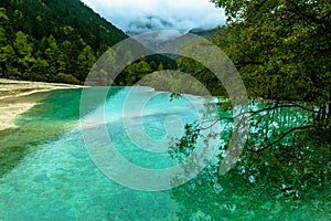 Calcification ponds at Huanglong, Sichuan, China