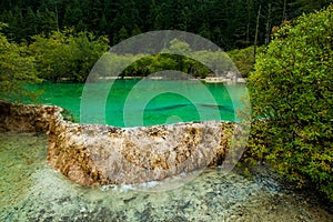 Calcification ponds at Huanglong, Sichuan, China