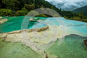 Calcification ponds at Huanglong, Sichuan, China