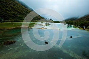 Calcification ponds at Huanglong, Sichuan, China