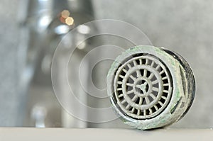 Calcified faucet sieve