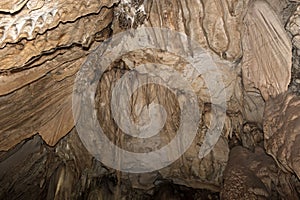 Calcite deposits, speleothems, created by drippling water