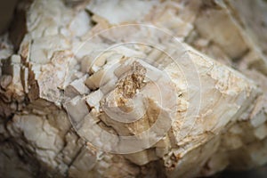 Calcite ore in the limestone quarry from mining and quarrying in photo