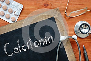 Calcitonin is shown on the conceptual medical photo photo