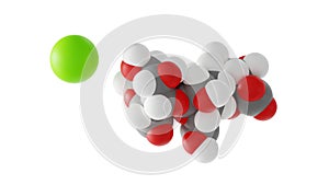 calcium alginate molecule, edible thickening agents e404, molecular structure, isolated 3d model van der Waals