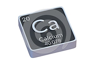 Calcium Ca chemical element of periodic table isolated on white background