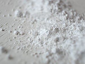 Calcium carbonate powder. Dusty component